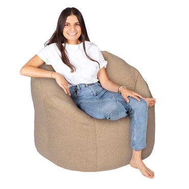 Norka Living Rod Sherpa Bean Bag Chair | Tan