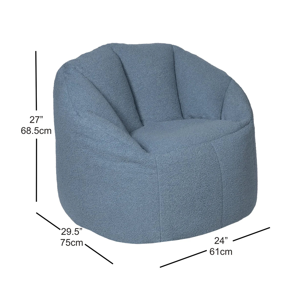 Norka Living Rod Sherpa Bean Bag Chair | Blue
