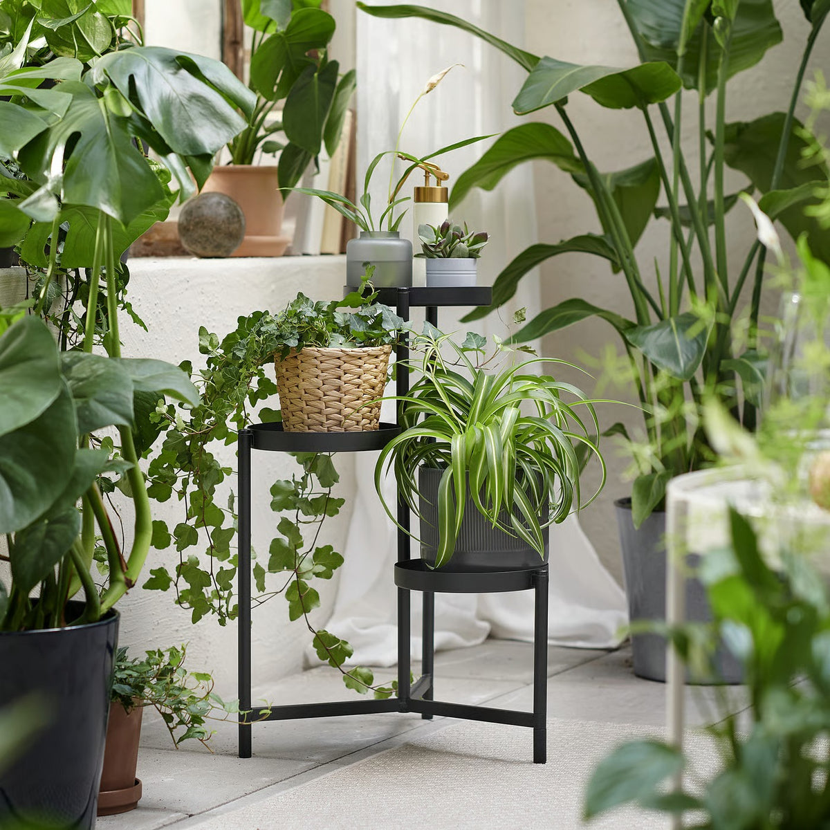 IKEA OLIVBLAD Plant stand, indoor/outdoor black, 58 cm (22 ¾ ")