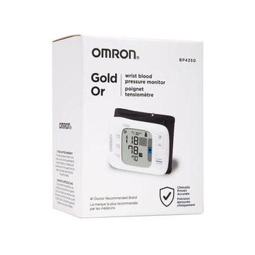 Omron BP4350 Gold Wrist Blood Pressure Monitor with Wireless Bluetooth Smart Technology