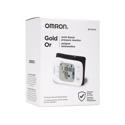 Omron BP4350 Gold Wrist Blood Pressure Monitor with Wireless Bluetooth Smart Technology