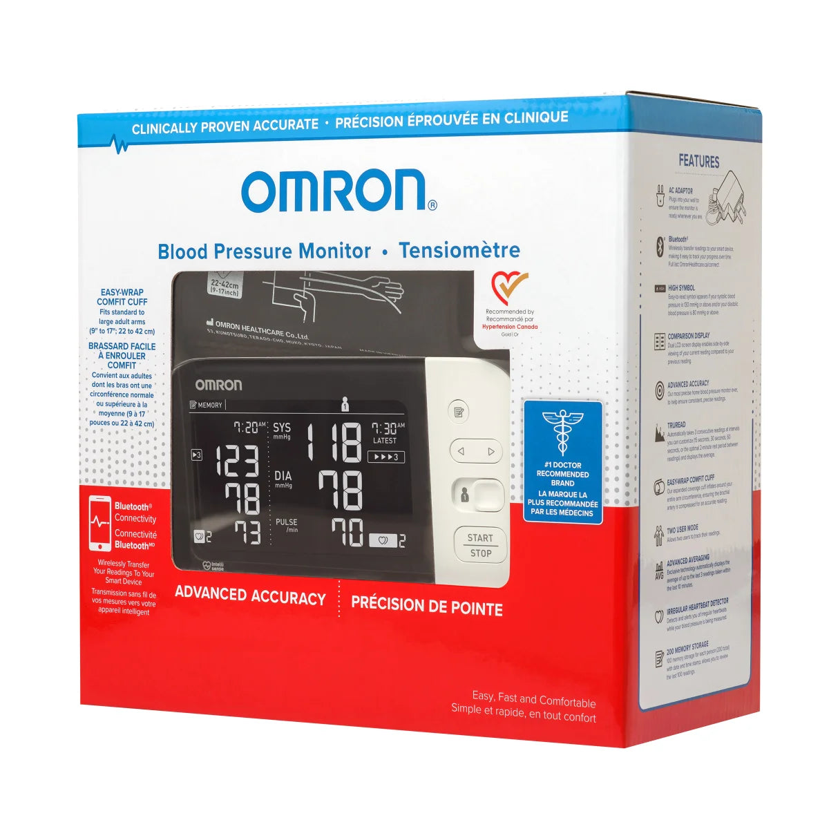 Omron BP7455 Blood Pressure Monitor With Bluetooth Connectivity