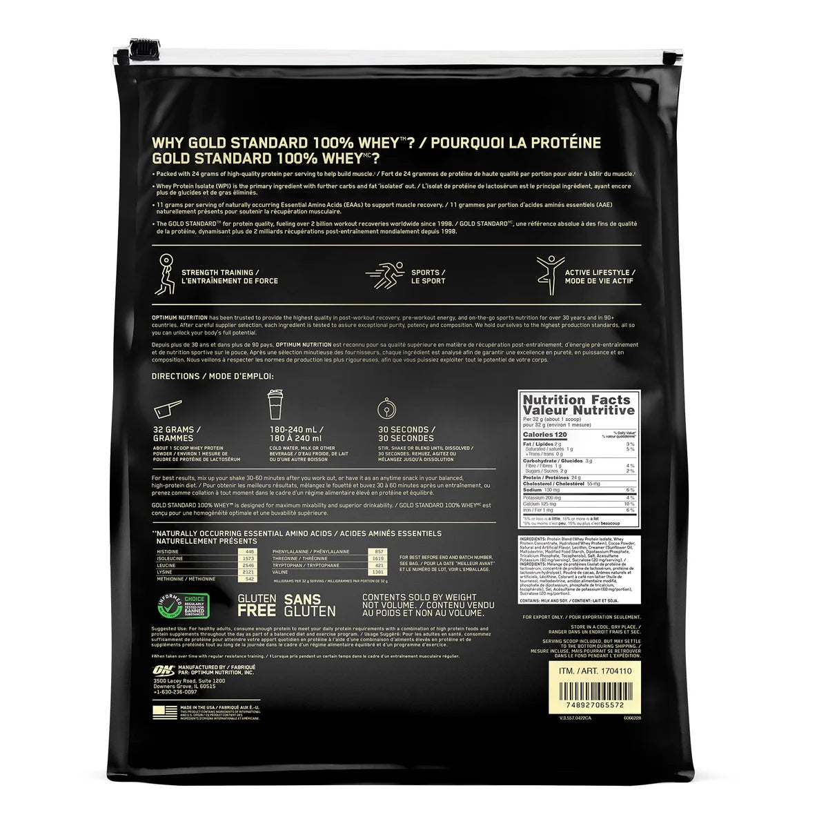 Optimum Nutrition GOLD STANDARD 100% Whey Protein, Extreme Chocolate Shake