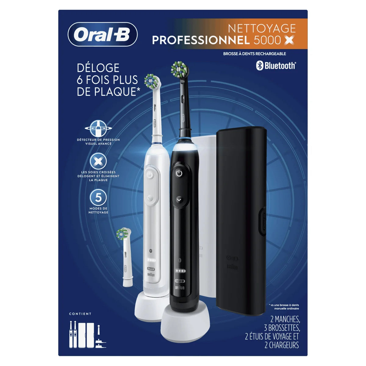 Oral-B Professional Clean 5000 X Electric Toothbrush Twin Pack