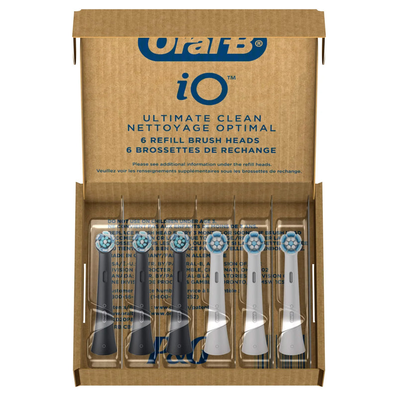 Oral-B iO Ultimate Clean Electric Toothbrush Replacement Brush Heads, 6 pack