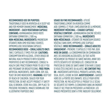 Organika Ashwagandha Sleep Aid 3 x 60 vegetarian capsules