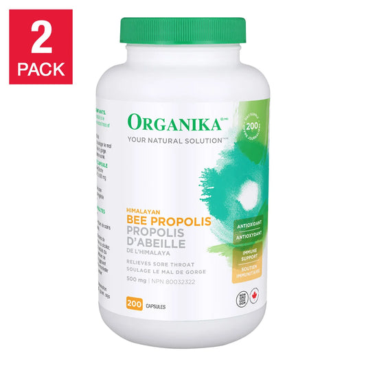 Organika Bee Propolis 500 mg, 2 x 200 Capsules