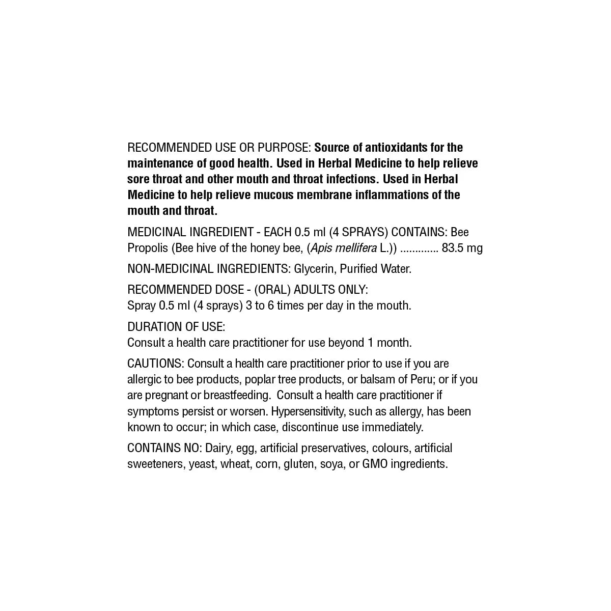 Organika Bee Propolis Throat Spray Alcohol Free, 3 x 30 mL