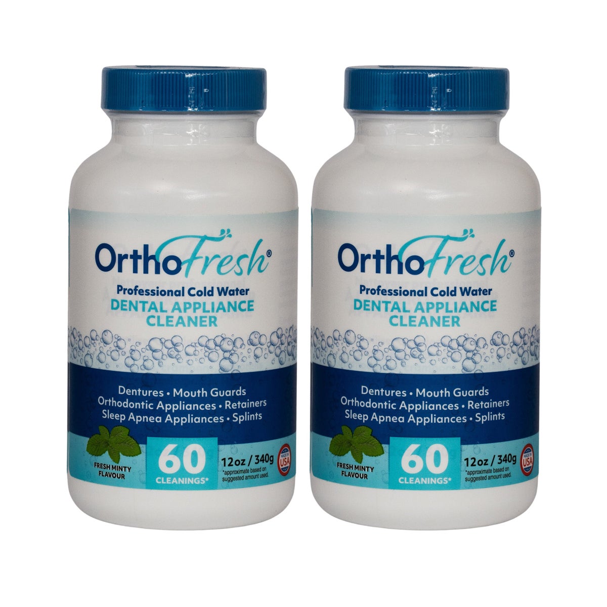 OrthoFresh Dental Appliance Cleaner, 2 x 340 g