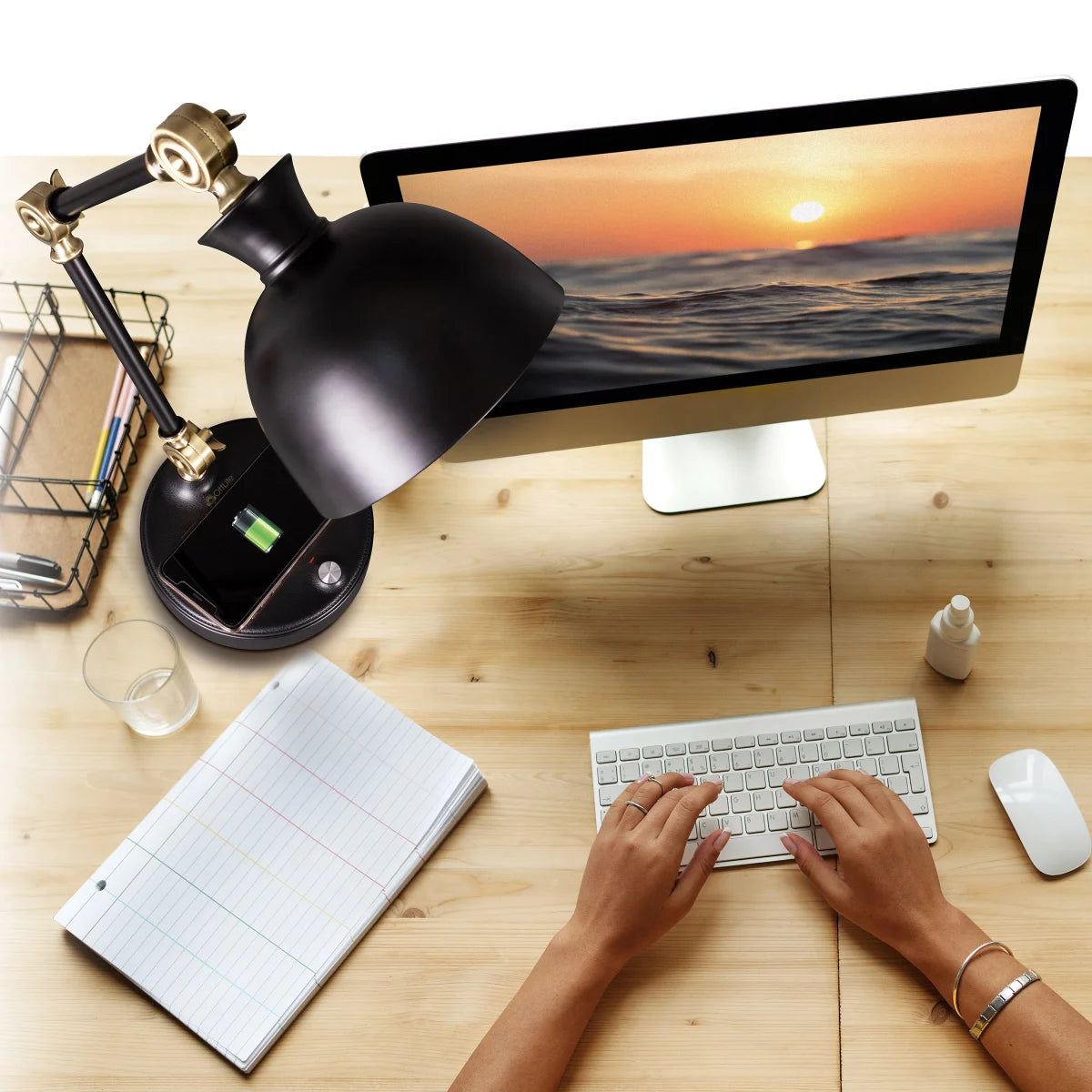 OttLite Wireless Charging LED Desk Lamp