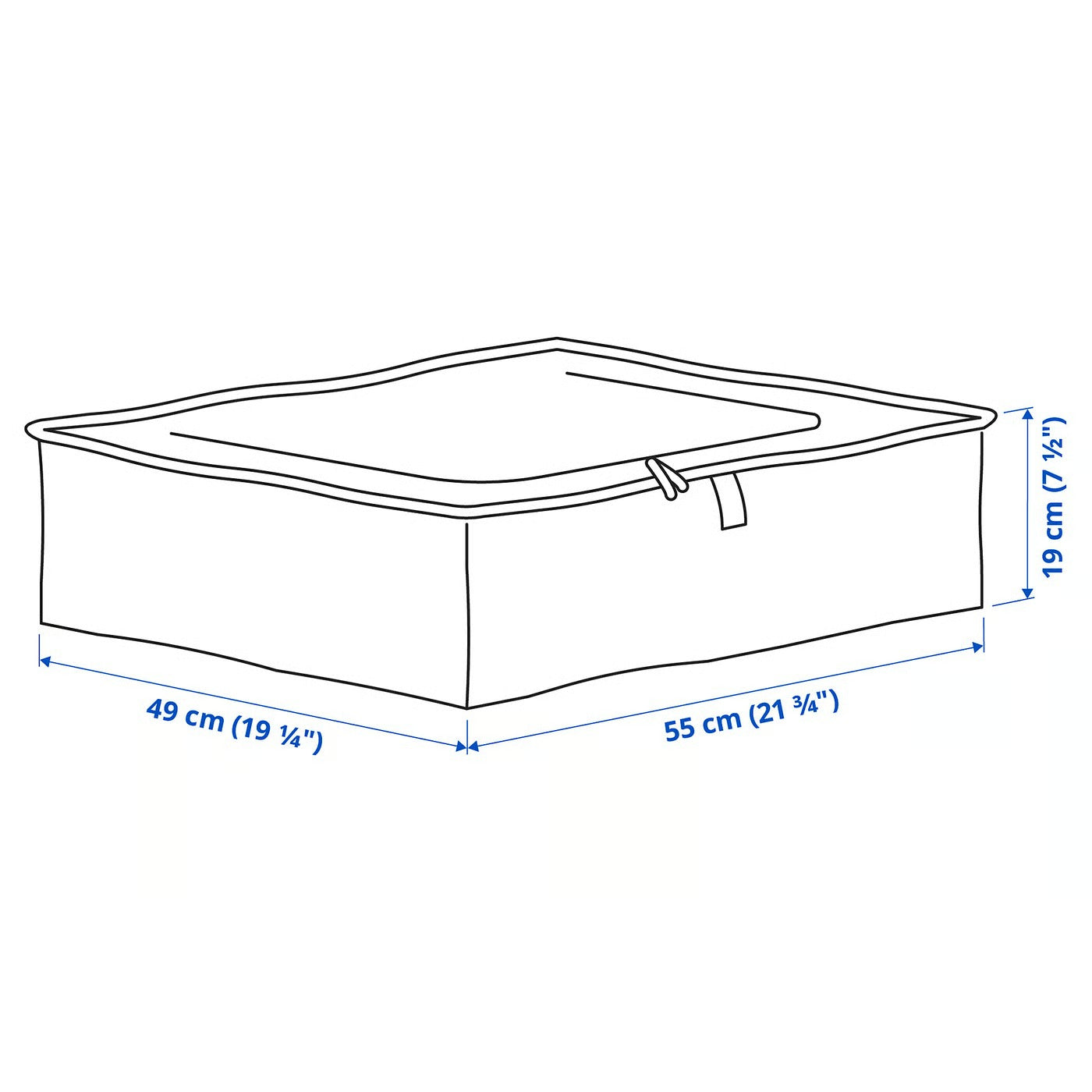 (4 PACK) IKEA PÄRKLA Storage case, 55x49x19 cm (21 ¾x19 ¼x7 ½ ")