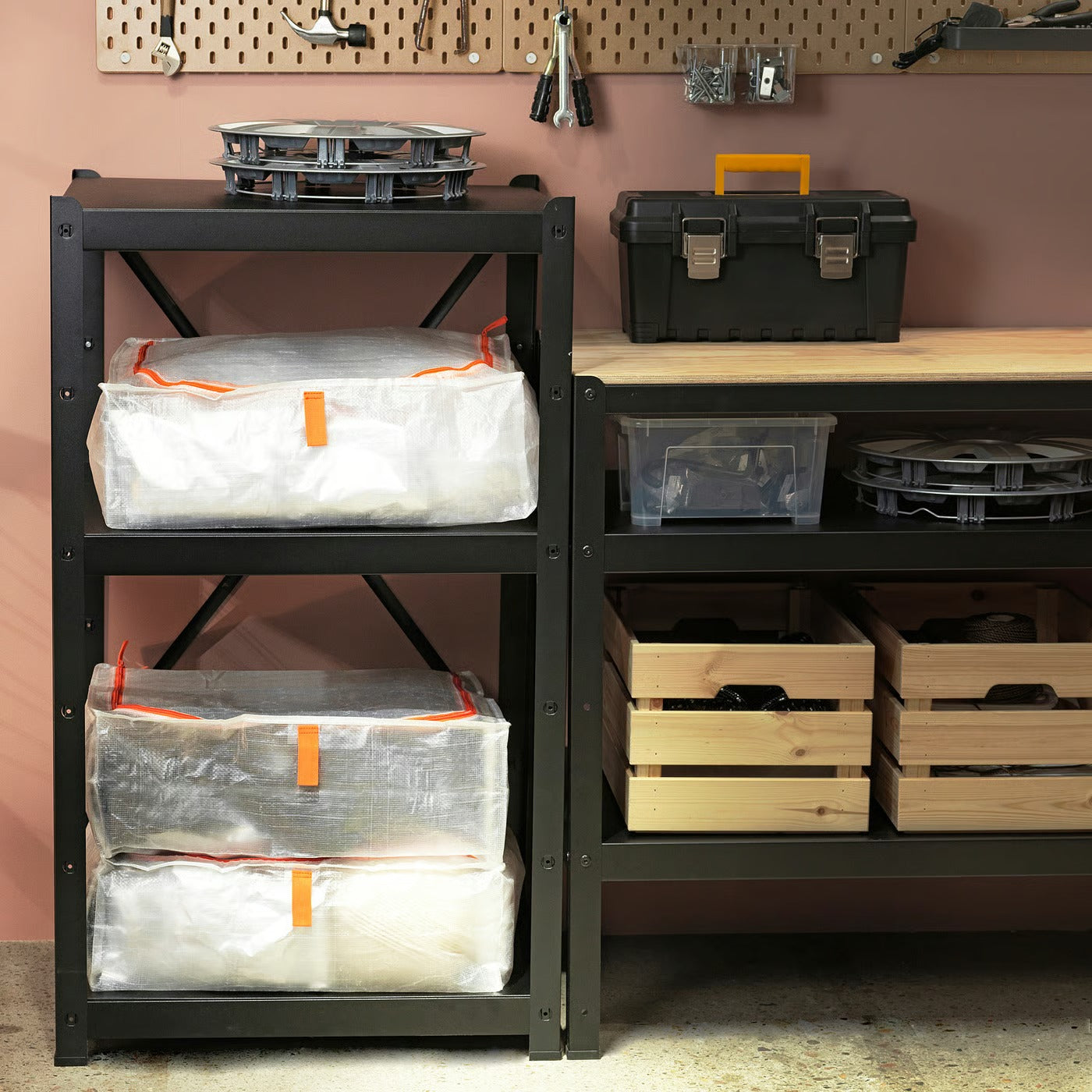 (4 PACK) IKEA PÄRKLA Storage case, 55x49x19 cm (21 ¾x19 ¼x7 ½ ")