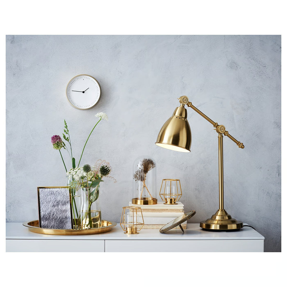 IKEA Glass Tealight Candle Holder with Stainless Steel Base, 10 cm