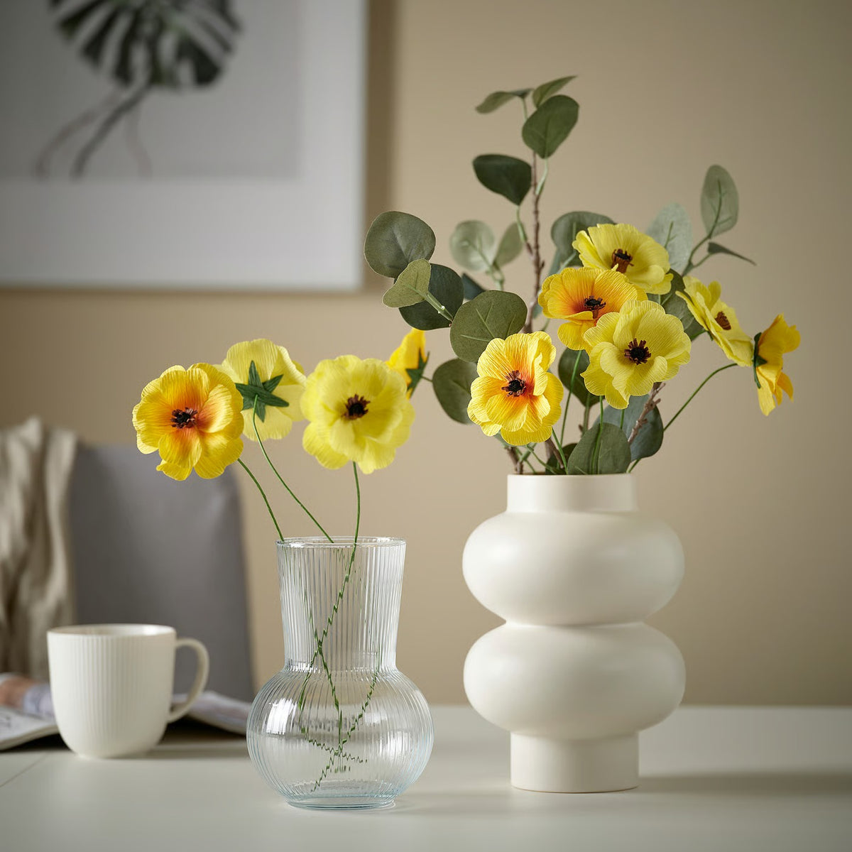 IKEA PÄRLHÄGG Vase, beige, 22 cm (8 ¾ ")