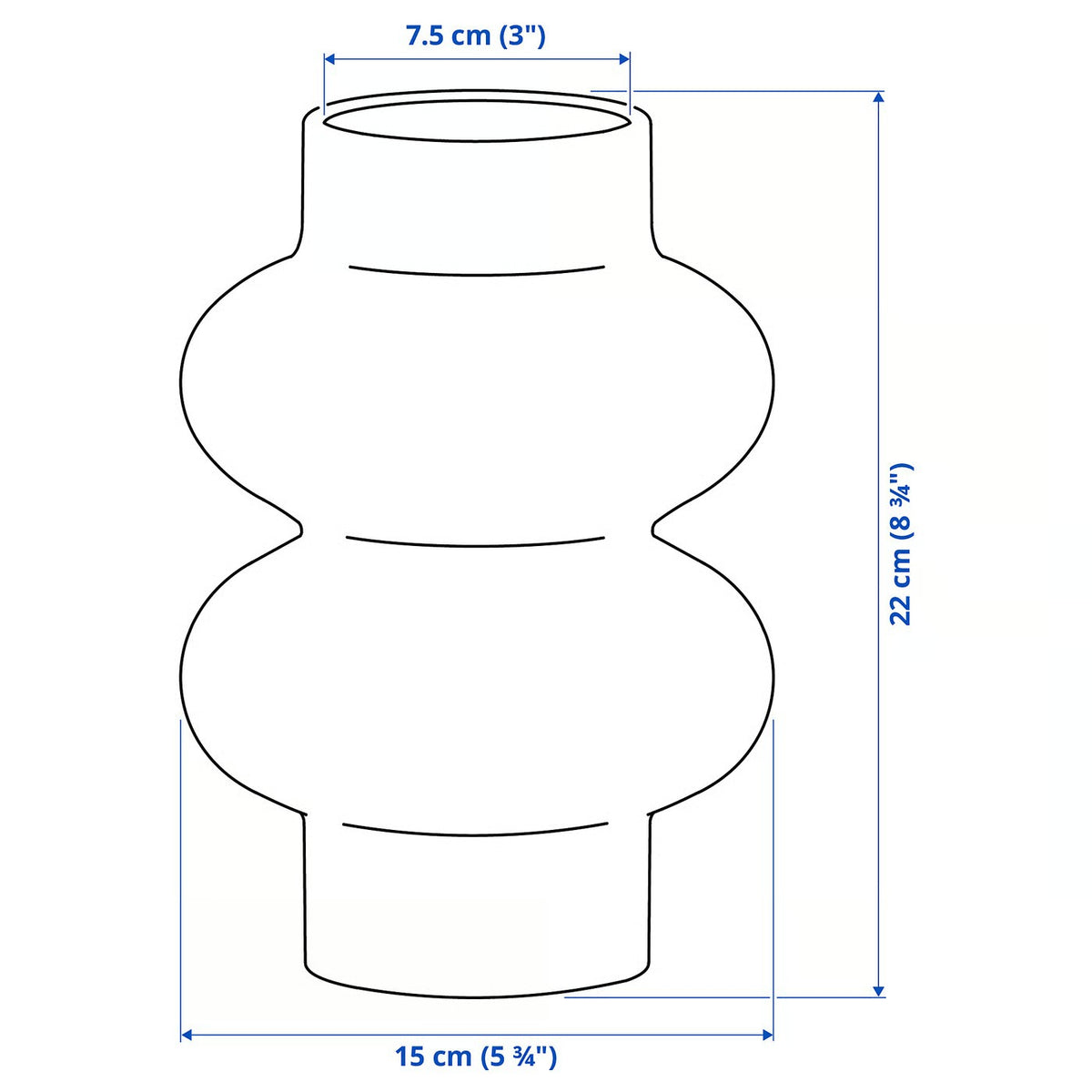 IKEA PÄRLHÄGG Vase, beige, 22 cm (8 ¾ ")