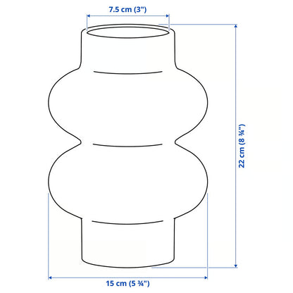IKEA PÄRLHÄGG Vase, beige, 22 cm (8 ¾ ")