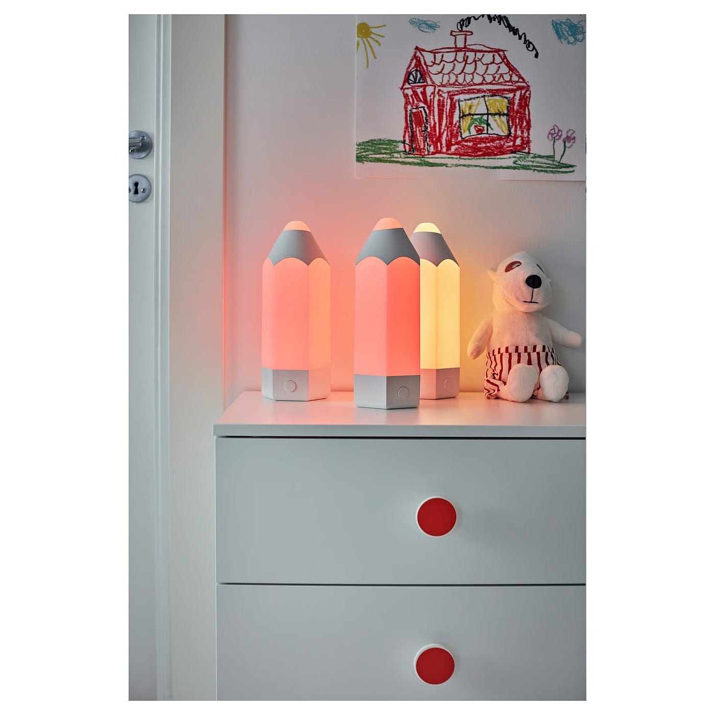 IKEA PELARBOJ LED table lamp, multicolor