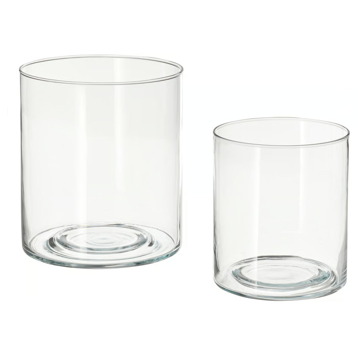 [2 Piece Set] IKEA Glass Pillar Candle Holders, Tinted Glass