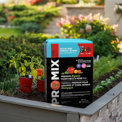 PRO-MIX Premium Organic Vegetable & Herb Mix – 112 L Container Soil for Vegetables, Fruits & Herbs