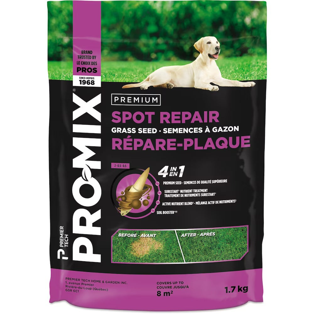 PRO-MIX Spot Repair Grass Seed, 4-in-1 Lawn Repair Formula, Fast Germination in 7 Days, Covers up to 8 m², 1.7 kg