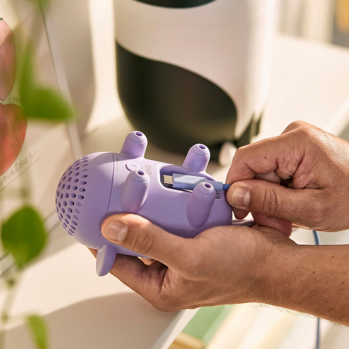 IKEA GREJSIMOJS Portable Bluetooth speaker, mouse/purple