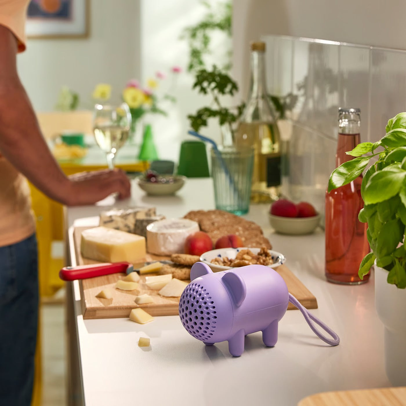 IKEA GREJSIMOJS Portable Bluetooth speaker, mouse/purple