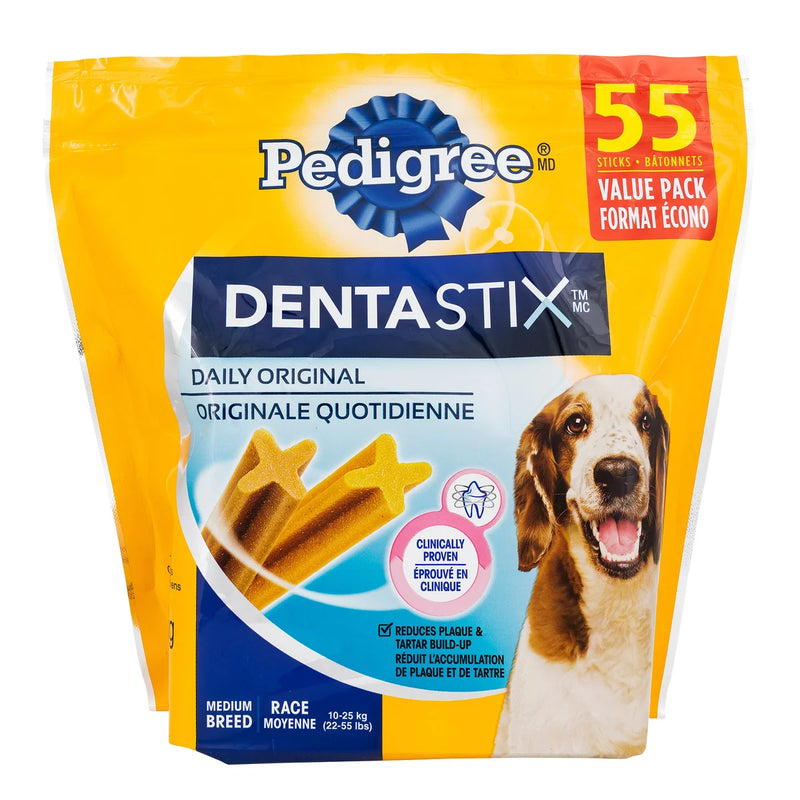 Friandises originales Pedigree Dentastix pour chiens de taille moyenne, 55 unités