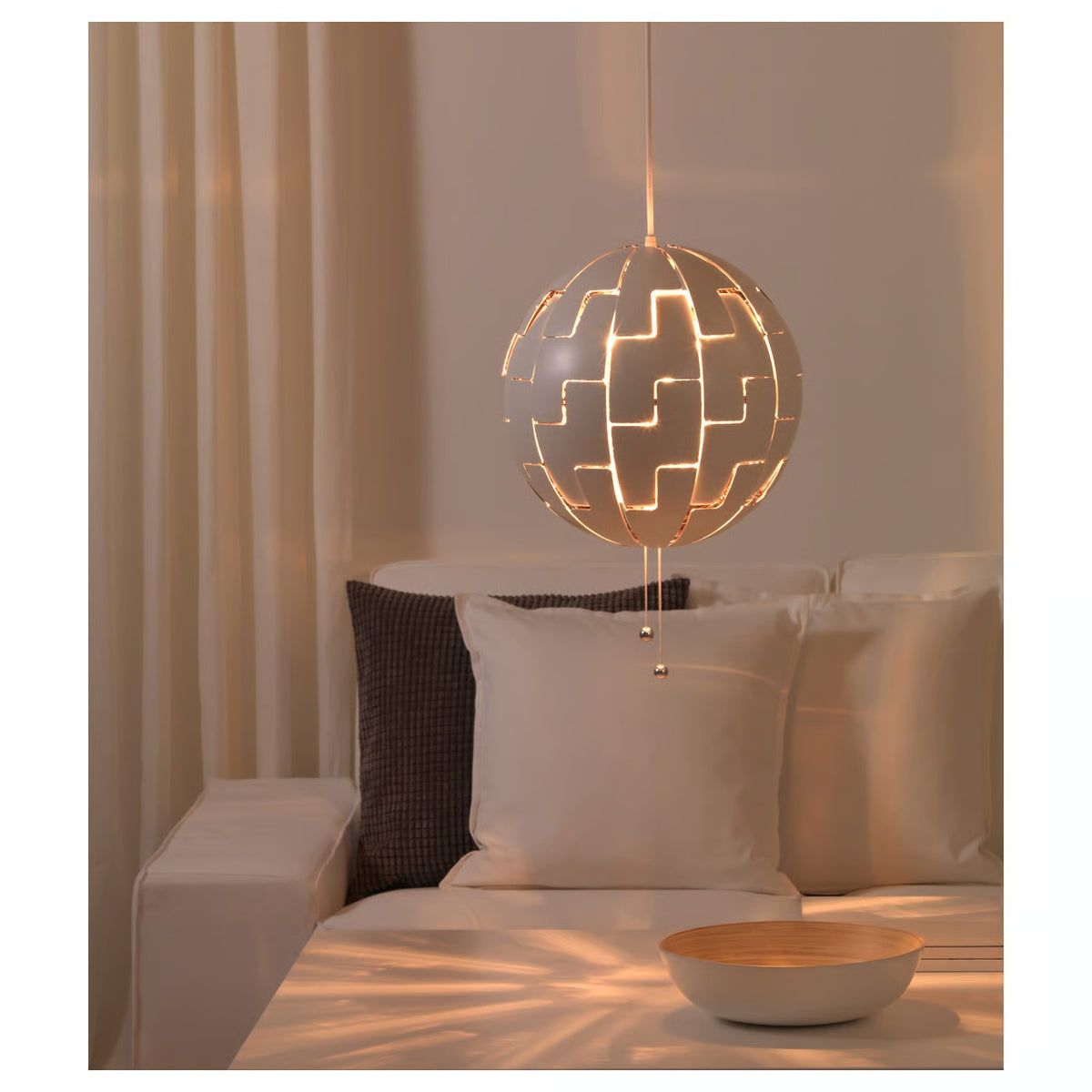 IKEA PS 2014 Pendant lamp, white/silver color, 35 cm (14 ")