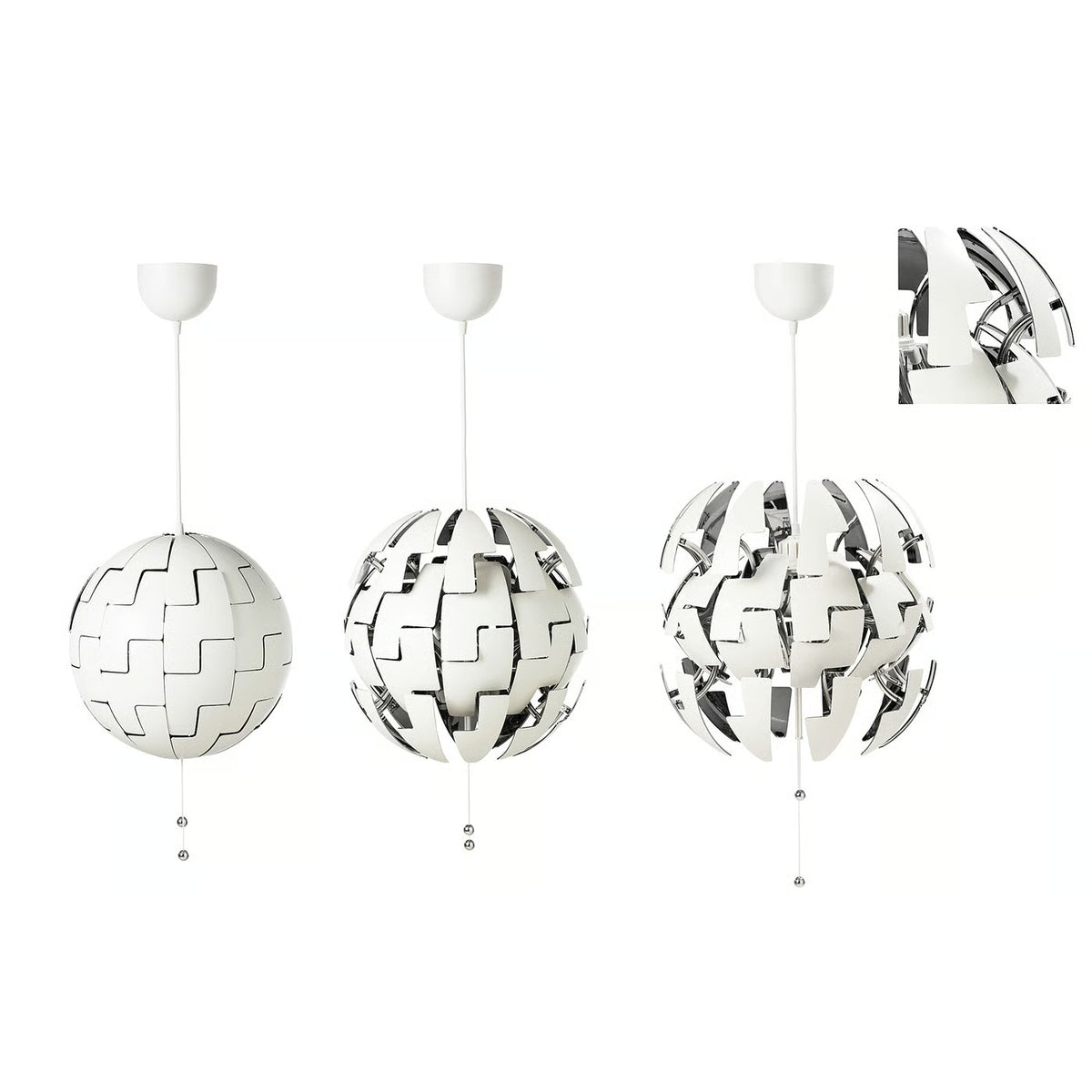 IKEA PS 2014 Pendant lamp, white/silver color, 35 cm (14 ")