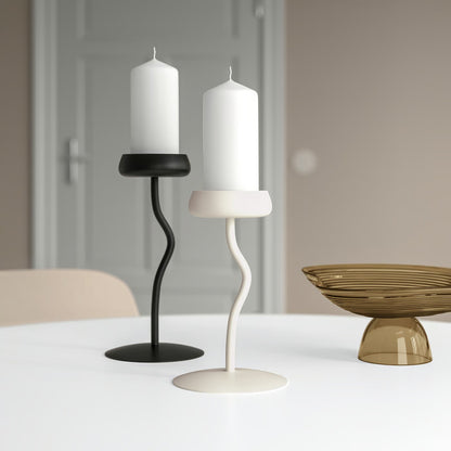 IKEA SILVERPÄRON Pillar candle holder, black, 24 cm (9 ")