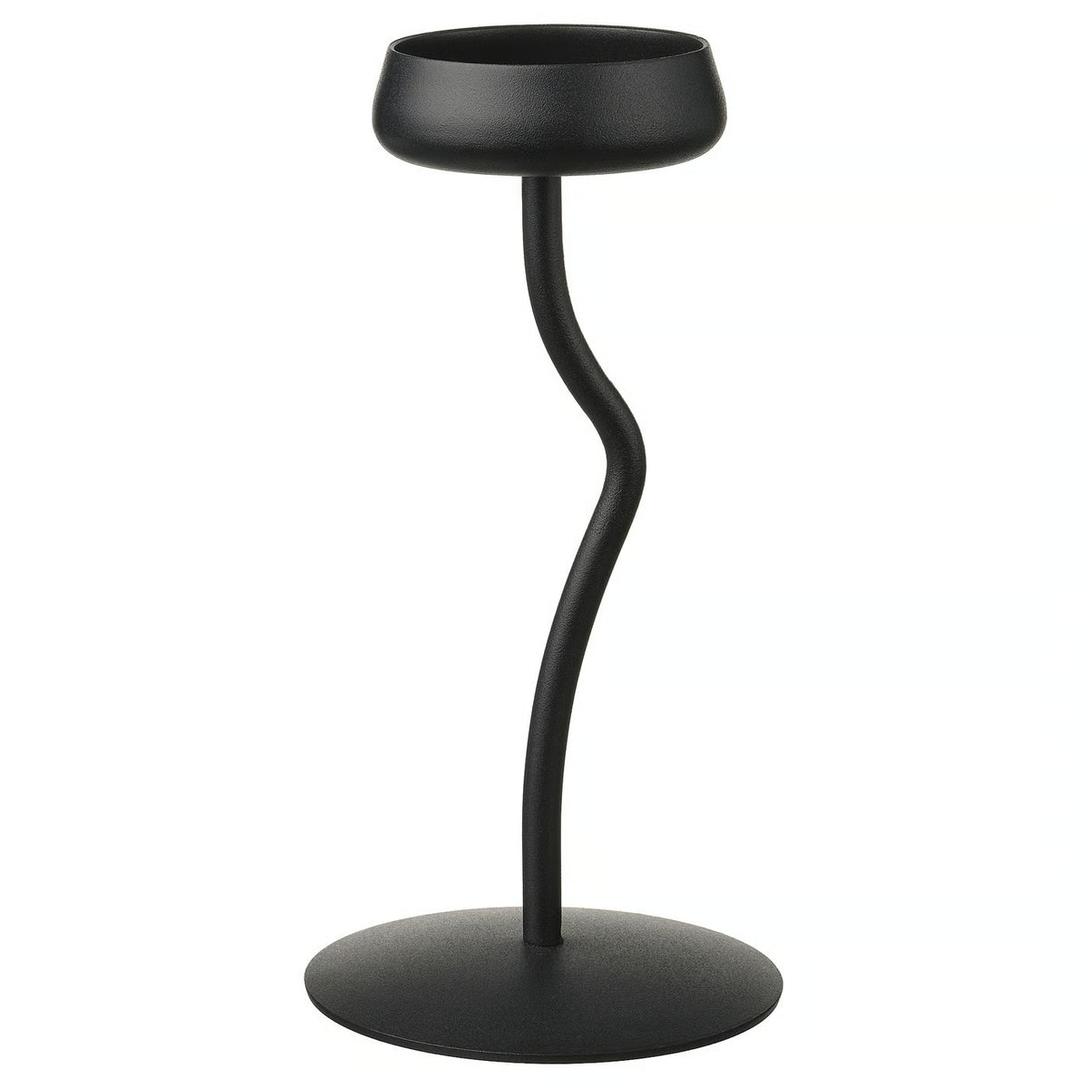 IKEA SILVERPÄRON Pillar candle holder, black, 24 cm (9 ")