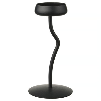 IKEA SILVERPÄRON Pillar candle holder, black, 24 cm (9 ")