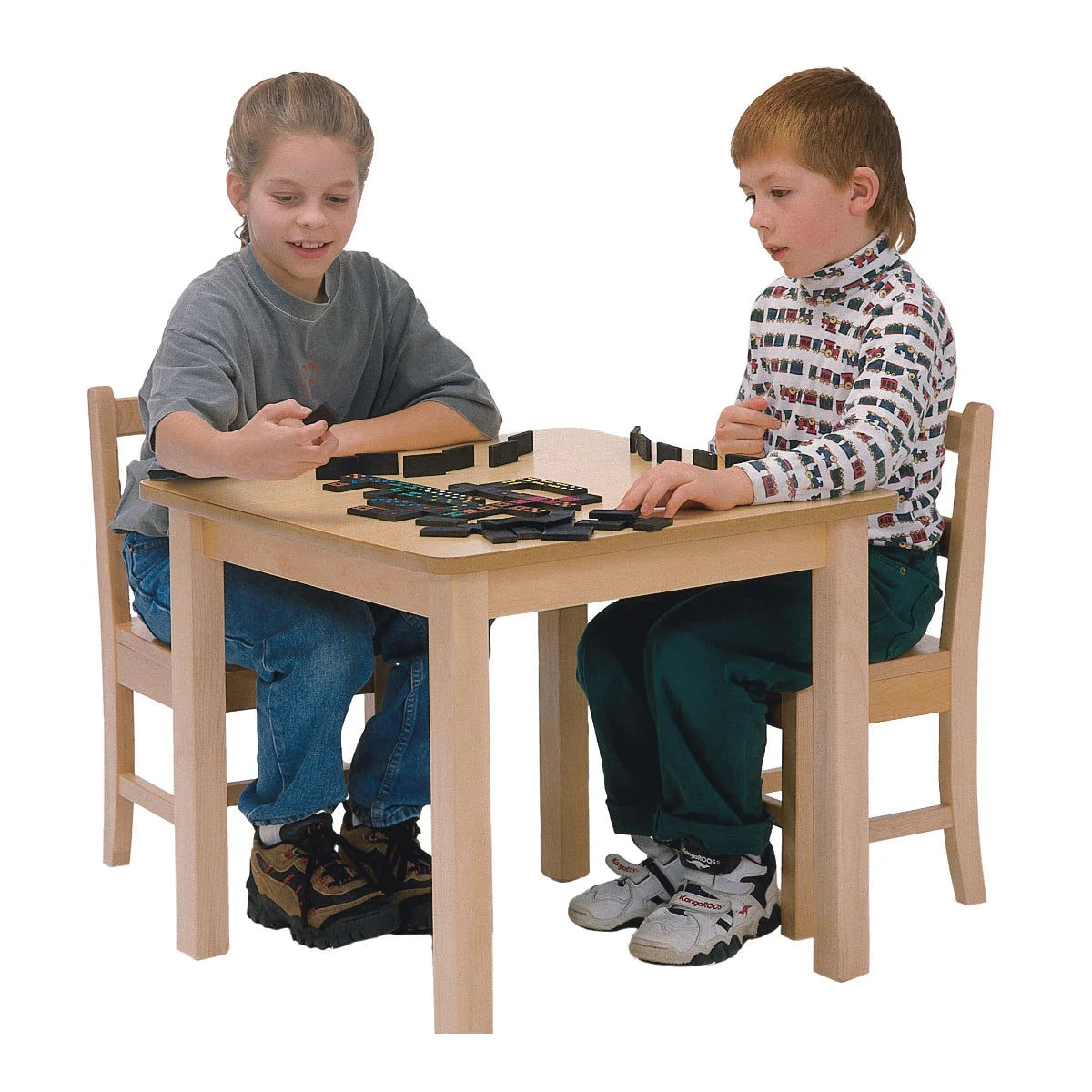 Poitras Solid Hardwood Square Table with 2 Chairs