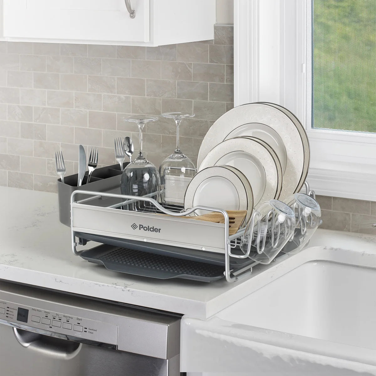 Polder Advantage Aluminum Dish Rack, 4-pieces