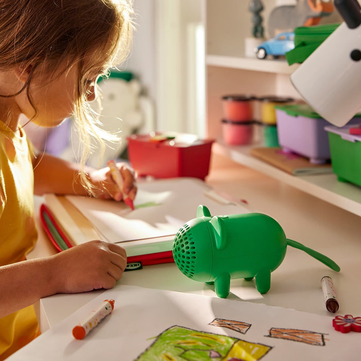 IKEA GREJSIMOJS Portable Bluetooth speaker, mouse/green