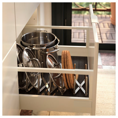 IKEA VARIERA Pot lid organizer, stainless steel