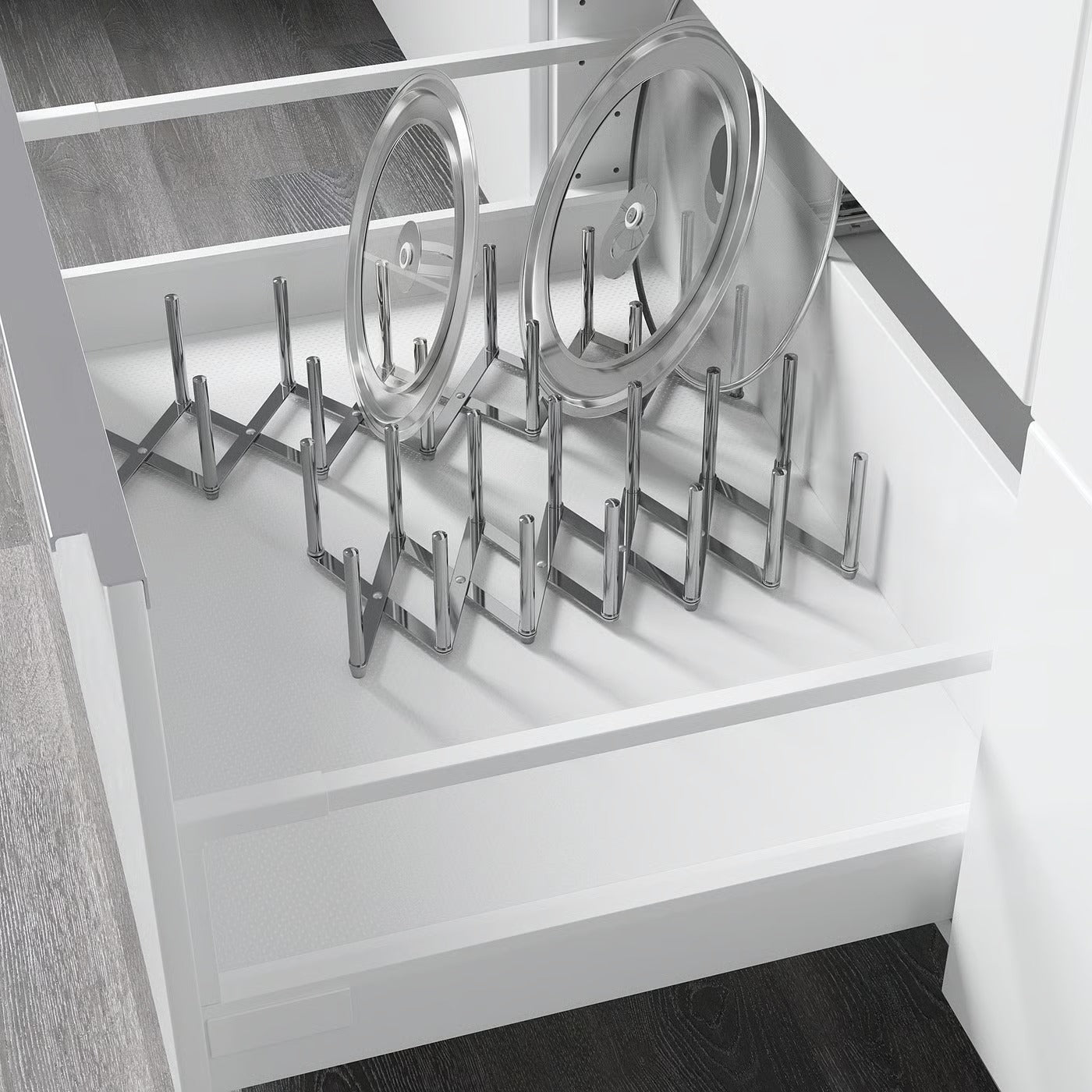 IKEA VARIERA Pot lid organizer, stainless steel