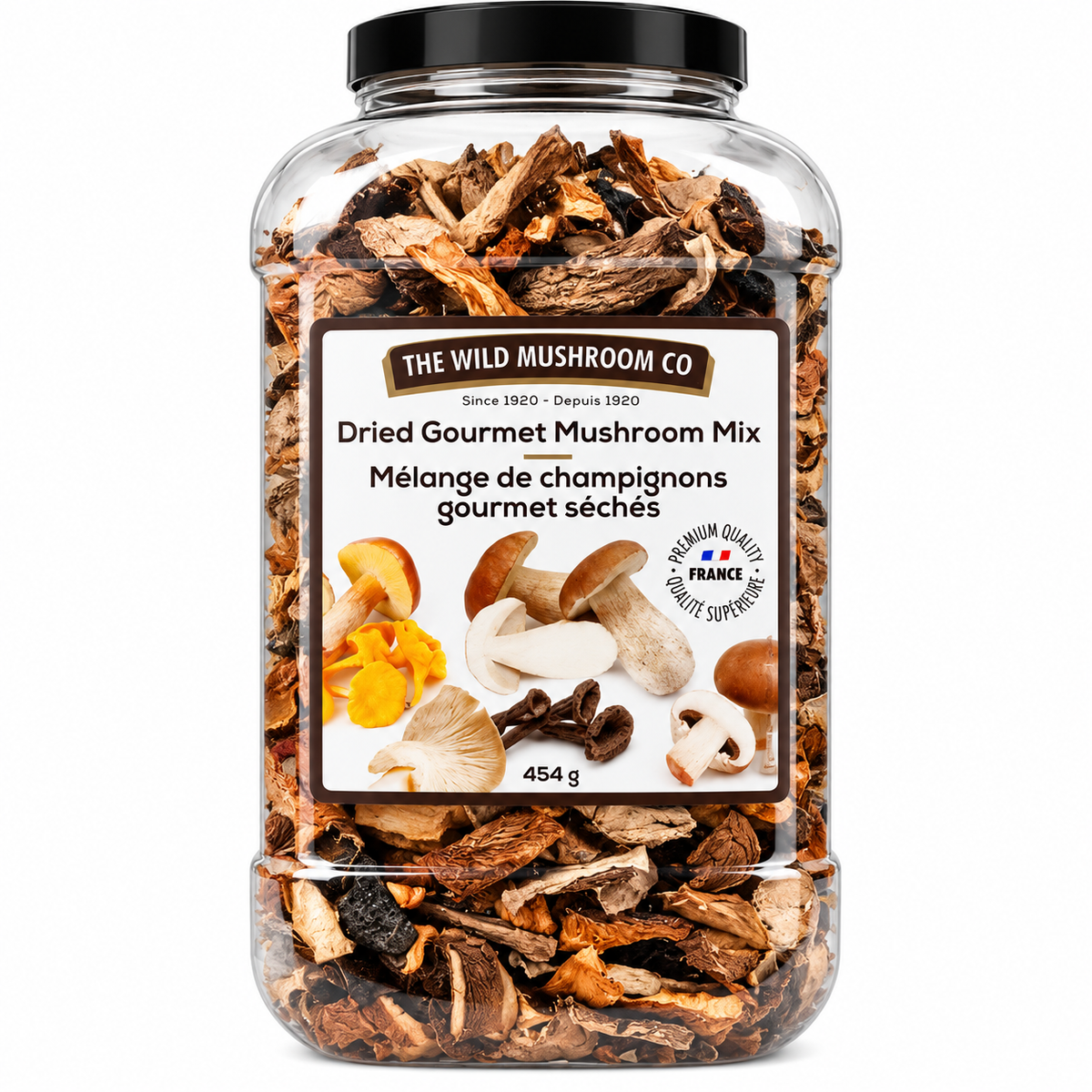 The Wild Mushroom Co. Dried Gourmet Mushroom Mix, 454 g (16 oz), All-Natural, Vegan & Gluten-Free, Premium French Mushroom Blend for Cooking