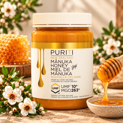 PURITI New Zealand Mānuka Honey UMF 10+, 1 kg (2.2 lb), Premium Raw Single-Origin Honey, Rich Creamy & Velvety Texture, Natural Sweetener for Tea, Toast, Yogurt