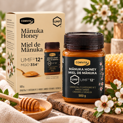 Comvita UMF 12+ Manuka Honey 500 g (17.64 oz), Premium New Zealand Monofloral Honey, Rich Creamy Amber Honey, MGO Guaranteed, Natural Sweetener for Tea, Toast, Breakfast & Everyday Use
