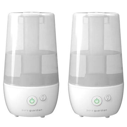 PureGuardian 3.79 L (1 gal.) 70-Hour Ultrasonic Cool Mist Table Top Humidifier with Aroma tray, 2-pack