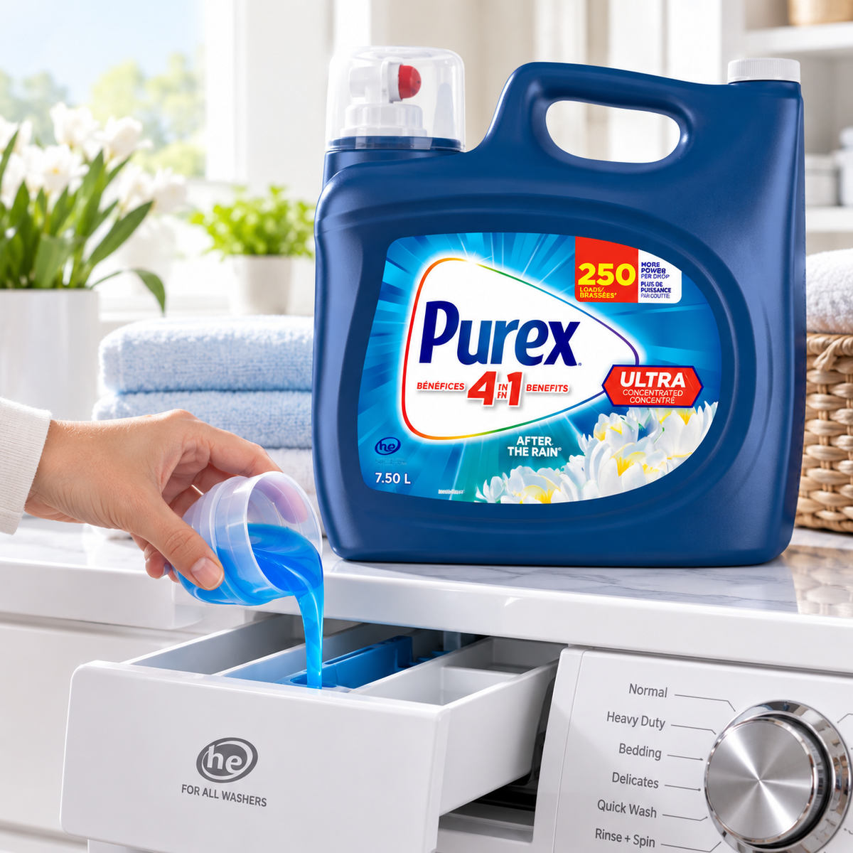 Purex After The Rain Ultra Concentrated Liquid Laundry Detergent, 7.5 L, Up to 250 Loads