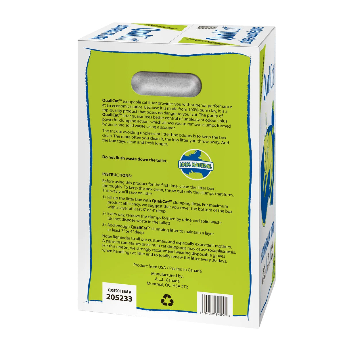 QualiCat Scoopable Cat Litter, 22.7 kg (50 lb)