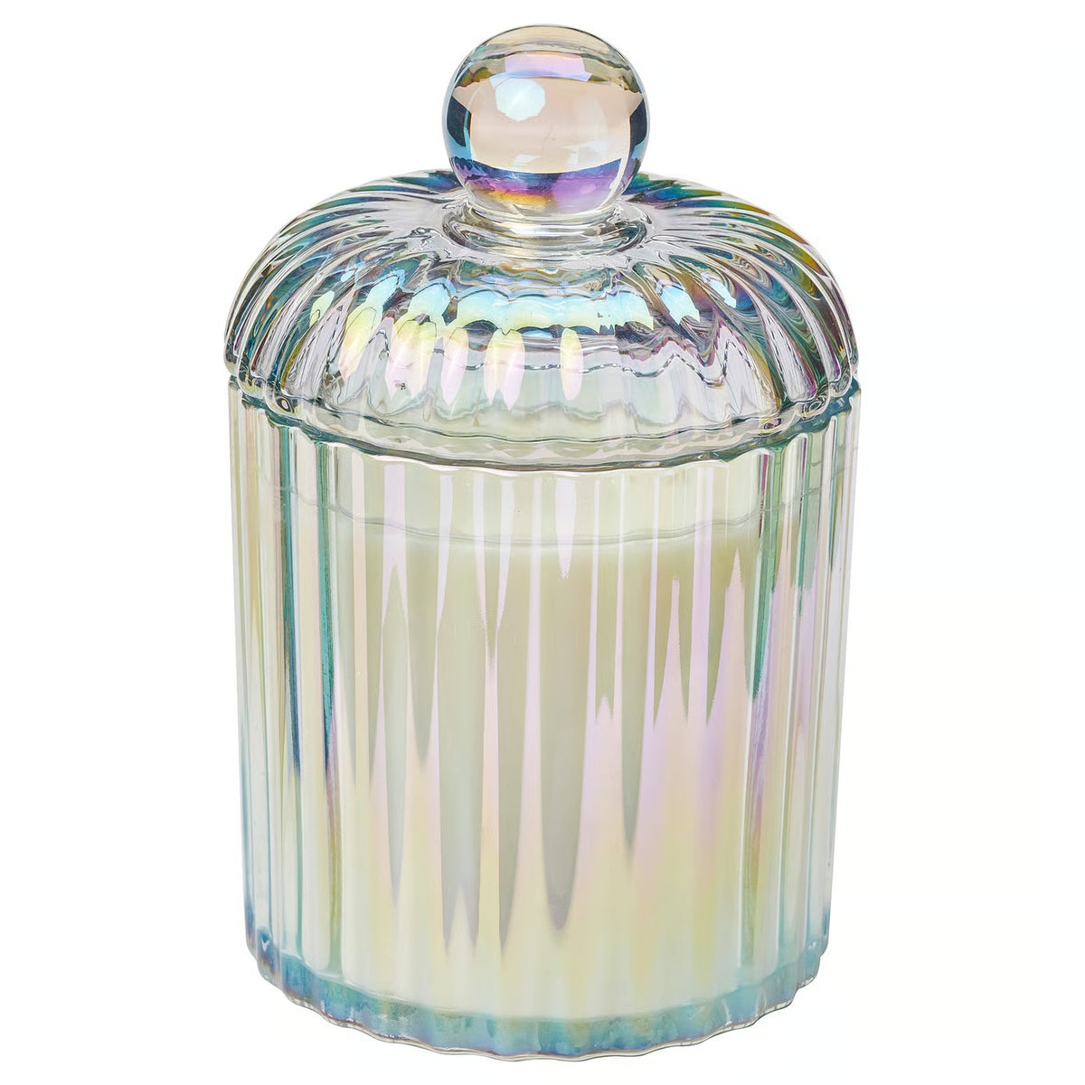IKEA RÄFFELBJÖRK Scented cndl in glass w lid/2 wicks, Rose & carnation mother-of-pearl color, 50 hr