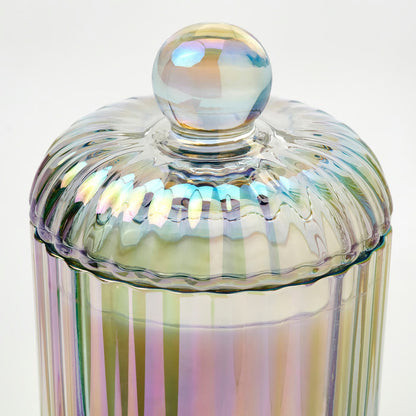 IKEA RÄFFELBJÖRK Scented cndl in glass w lid/2 wicks, Rose & carnation mother-of-pearl color, 50 hr