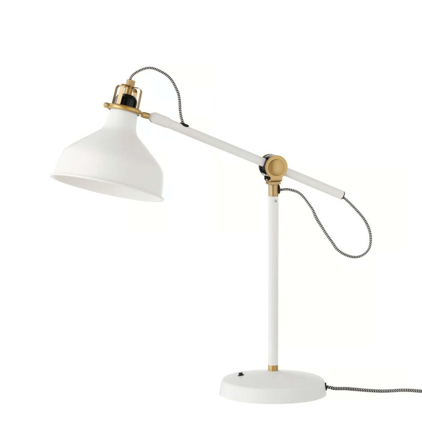 IKEA RANARP Work lamp – Directed Reading & Task Light with Steel Shade & Stable Base - Black, White