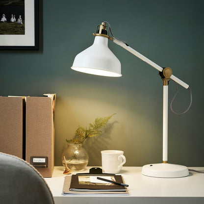 IKEA RANARP Work lamp – Directed Reading & Task Light with Steel Shade & Stable Base - Black, White