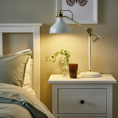 IKEA RANARP Work lamp – Directed Reading & Task Light with Steel Shade & Stable Base - Black, White