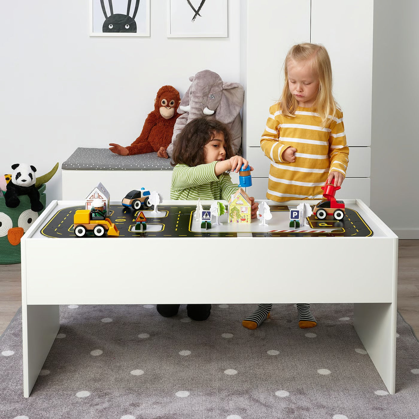 (23 Piece) IKEA RAVUNGE  Kids Car Track Set with Road Pieces & Traffic Signs