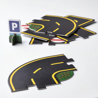 (23 Piece) IKEA RAVUNGE  Kids Car Track Set with Road Pieces & Traffic Signs